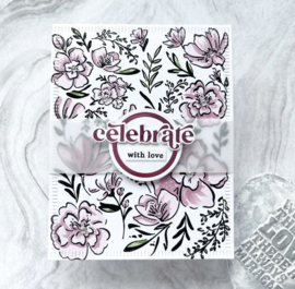 PF161522 Pinkfresh Studio Cling Rubber Background Stamp  Inky Floral A2