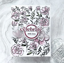 PF161622 Pinkfresh Studio Stencils Inky Floral Background Layering