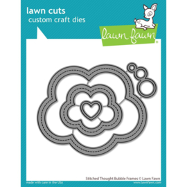 LF2575 Lawn Cuts Custom Craft Die Stitched Thought Bubble Frames