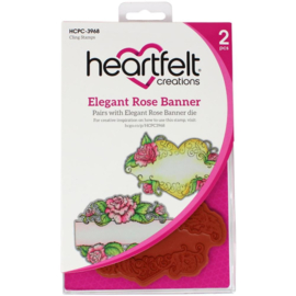 HCPC3968 Heartfelt Creations Cling Rubber Stamp Set Elegant Rose Banner