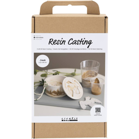 977736 Creativ Company Hobbyset Hars Gieten, Pot met deksel, beige, off white