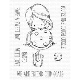 TI013 My Favorite Things Tiddly Inks Stamps Friend-Chip Goals  3"X4"