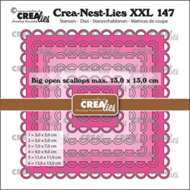 CLNestXXL147 Crealies Crea-Nest-Lies XXL Vierkanten grote open schulprand
