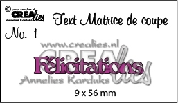 115634/3701 Crealies Tekststans (FR) Félicitations