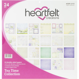 HCDP1 2112 Heartfelt Creations Double-Sided Paper Pad Tea Time 12"X12" 24/Pkg