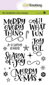 130501/2201 CraftEmotions clearstamps A6 - handletter - Merry X-mas (Eng) Carla Kamphuis