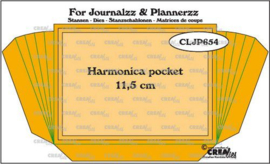 115635/2654 Crealies Journalzz & Pl Stans Harmonica pocket CLJP654 pocketsize: 11,5cm