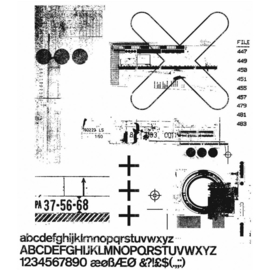 CMS 404 Tim Holtz Cling Stamps Glitch 2 7"X8.5"