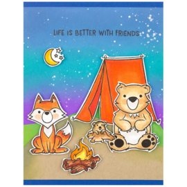 STP077 Spellbinders Clear Acrylic Stamps Campfire Critters