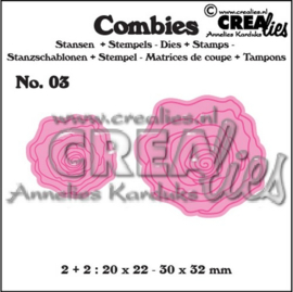 115634/2803 Crealies Combies no.1 rozen klein 20x22 - 30x32 mm