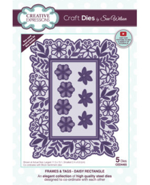 CED4465 Sue Wilson Craft Die Frames & Tags Daisy Rectangle