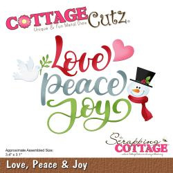 540405 CottageCutz Die Love, Peace & Joy