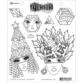 DYR76957 Dyan Reaveley's Dylusions Cling Stamp Collections Hats Off To Christmas 8.5"X7"