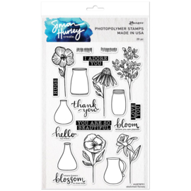HUR78791 Simon Hurley create. Clear Stamps Sketched Florals  6"X9"