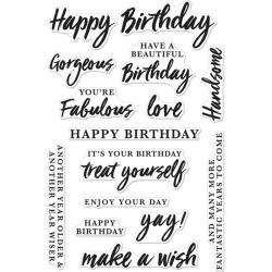 HA-CM136 Hero Arts Clear Stamps Birthday Messages  4"X6"