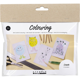 977640 Creativ Company Mini Hobbyset Kleuren, Monster