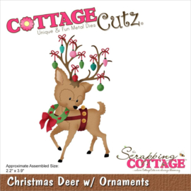 CC913 CottageCutz Dies Christmas Deer W/Ornaments 2.2"3.9"