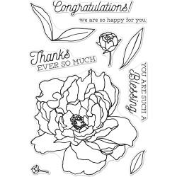 252074 Hero Arts Clear Stamps Peonies 4"X6"