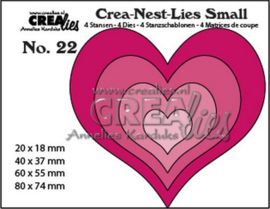 115634/1222 Crealies Crea-nest-Lies Small Harten (4x)