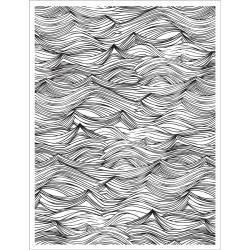 CG660 Basic Grey Adrift Cling Stamp Wave Background By Hero Arts