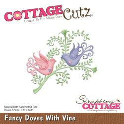 059089 CottageCutz Dies Doves & Vine 3.6"X3.3"