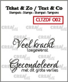 130505/6132 Crealies Clearstamp Tekst & Zo Duo Font Overlijden 02 (NL) CLTZDFO02 34x12mm - 40x11mm