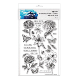 HUR85553 Simon Hurley create. Clear Stamps Beautiful Blooms 6"X9"