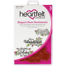 HCP31004 Heartfelt Creations Cling Rubber Stamp Set Elegant Rose Sentiments