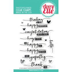304189 Avery Elle Clear Stamp Set Loads Of Wishes 4"X6"