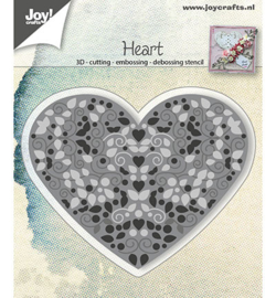 6002/0786 Cutting, Embossing & Debossing Hart gevuld met swirls en blaadjes