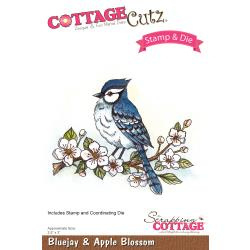 089237 CottageCutz Stamp & Die Set Bluejay & Apple Blossom 2.5"X3"
