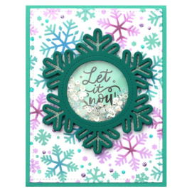 LF2701 Lawn Cuts Custom Craft Die Stitched Snowflake Frame