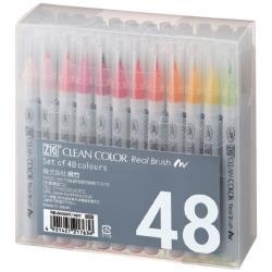 RB-6000AT/48V Zig Clean Color Real Brush Markers 48/Pkg