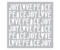 ST-124 My Favorite Things Peace, Love, and Joy Stencil