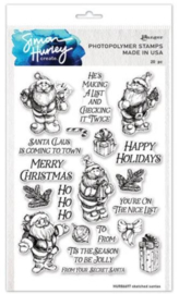 HUR86697 Simon Hurley create. Photopolymer Stamps 6x9 Inch Sketched Santas