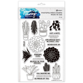 HUR80756 Simon Hurley create. Clear Stamps Succulents 6"X9"
