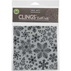 CG685 Hero Arts Cling Stamps Hand Drawn Snowflakes Bold Prints