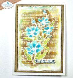 CS370 Elizabeth Craft Designs December Romance Stamp Winter Flowers