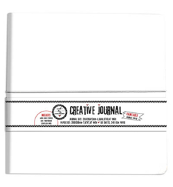 ABM-ES-JOUR13 Creative Journal All white, with seperate sticker Paintable journal cover nr.13