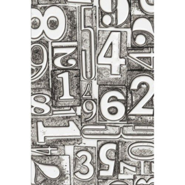 665753  Sizzix 3-D Texture Fades Embossing Folder - Numbered by Tim Holtz
