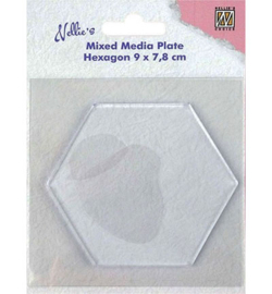 Mixed Media Plates Hexagon-shape