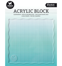 SL-ES-ASB04 - SL Acrylic stamp block for clear and cling stamps with grid Essentials nr.04