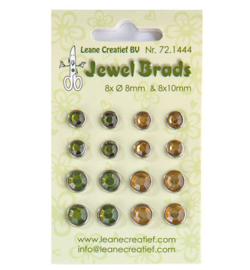 721444 Leane Creatief Jewel Brads Moss green / light gold