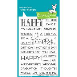 LF1334 Lawn Fawn Clear Stamps Happy Happy Happy 4"X6"
