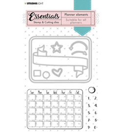 SL-PES-SCD01 StudioLight Stamp & Cutting Die Monthly calendar Planner Essentials nr.01