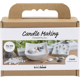 977858 Creativ Company Mini Hobbyset Kaarsgieten, Schelpen, grijs, off white
