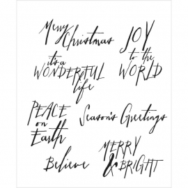 118486 Tim Holtz Cling Rubber Stamp Set Handwritten Holidays #1