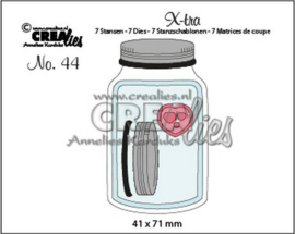 115634/0864 Crealies Xtra glazen pot met deksel middel CLXTRA44 41 x 71 mm