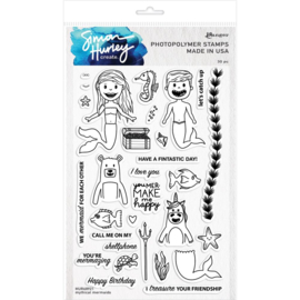 HUR68921 Simon Hurley create Cling Stamps Mythical Mermaids 6"X9"
