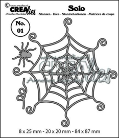 115634/9501 Crealies Solo Spinnenweb met spin 8x25mm-20x20mm-84x87mm